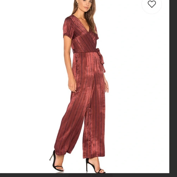 J.O.A stripe short sleeve jumpsuit - Picture 3 of 5